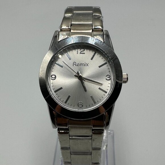 3/$30 Remix Watch Women Silver Tone Round Dial All Stainless Steel 8.25 inch - Picture 1 of 14